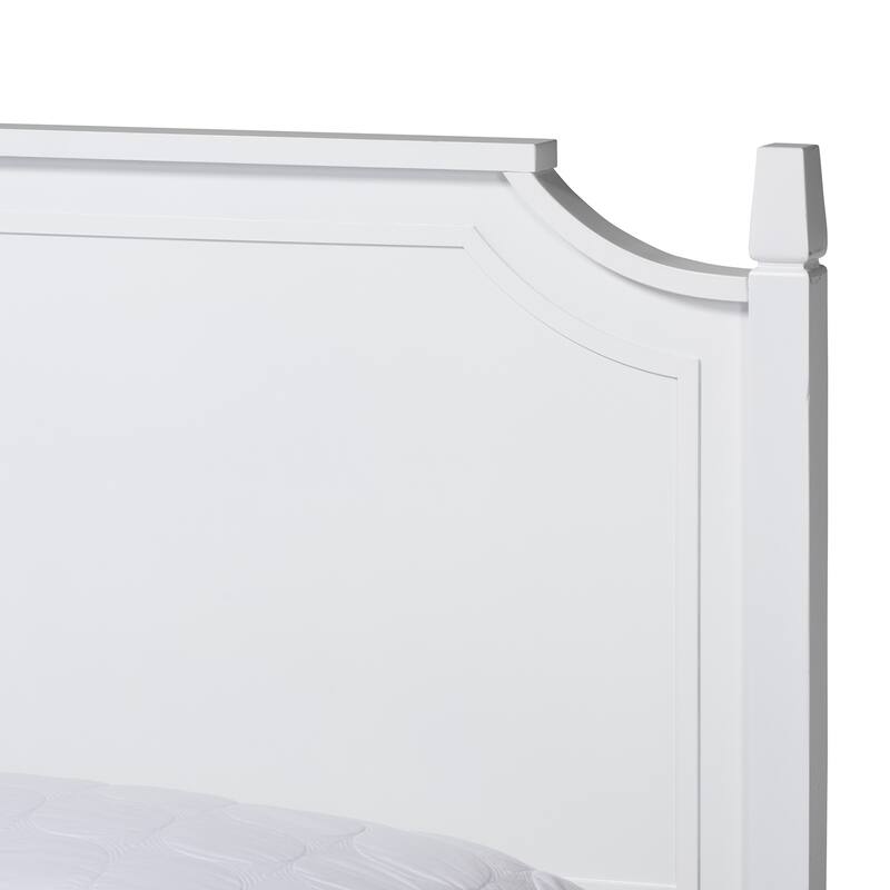 Twin Size Platform Bed - Retro Wood Bed Frame - Traditional Style Bedroom Furniture