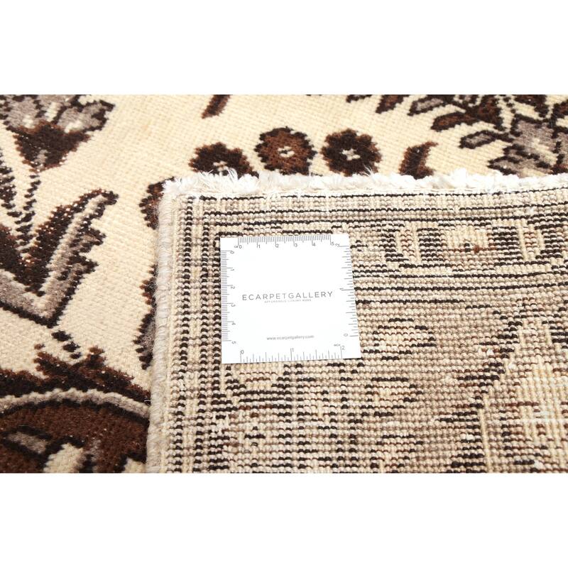 ECARPETGALLERY Hand-knotted Antalya Vintage Cream Wool Rug - 6'7 x 9'7