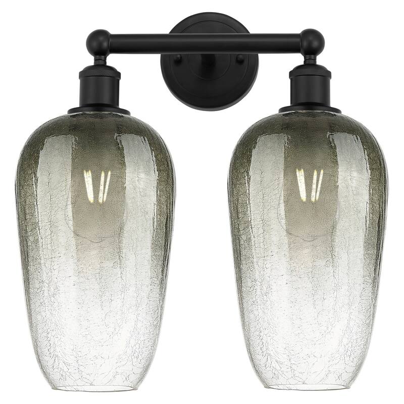 Innovations Lighting Endless Possibilities Edison - Brookhaven Flute - 2 Light 16" Bath Vanity Light - Slate/Matte Black