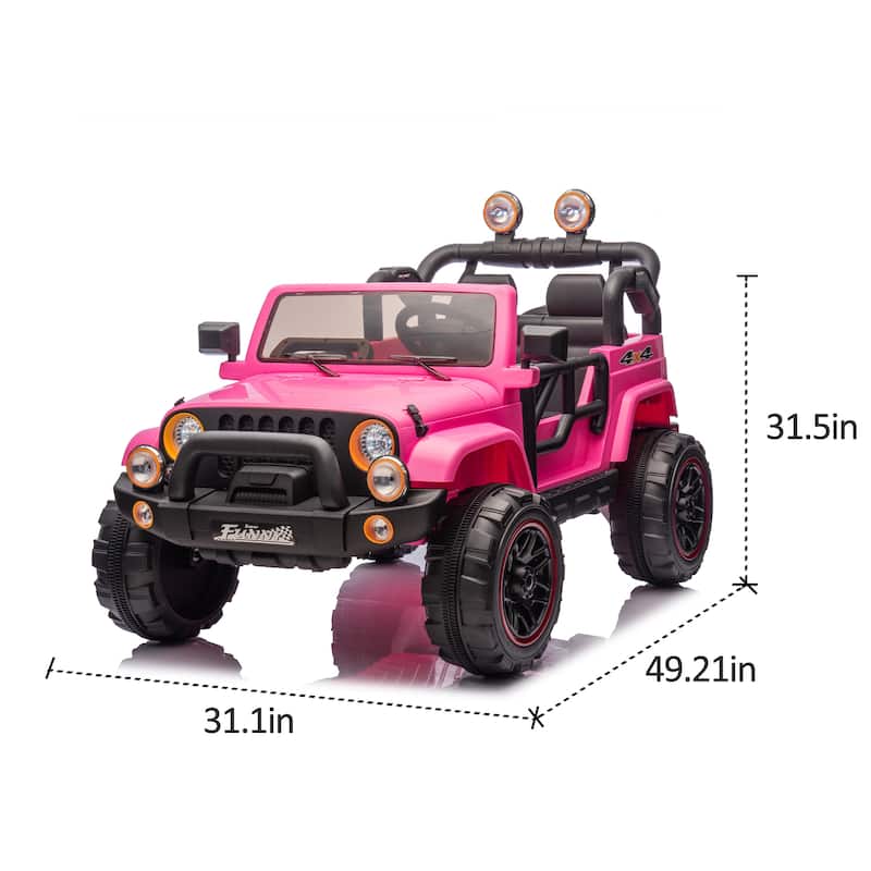 24V Kids Electric Ride-On Car for Ages 3-8, Remote Control, 2WD with Bluetooth & USB - Pink