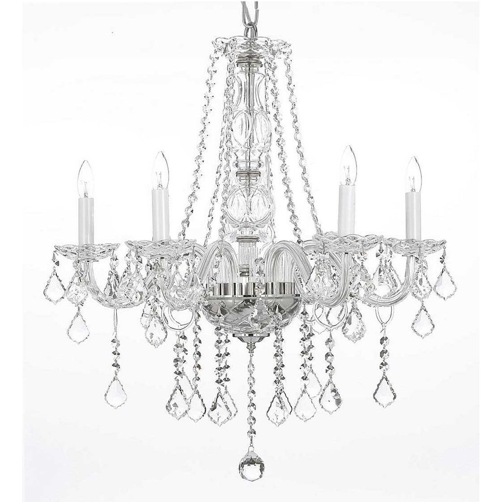 Swarovski Crystal Trimmed Chandelier Lighting H25 x W24 - Chandeliers For Bedrooms by Overstock.com