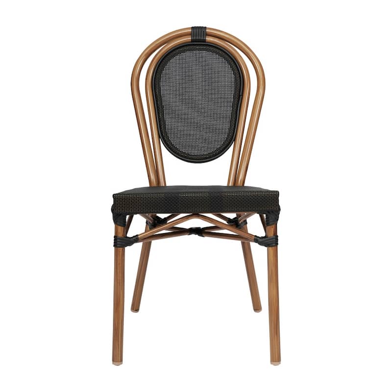 2 Pack All-Weather Commercial Paris Chairs with Metal Frames