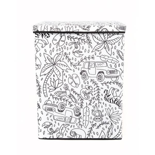 Kid's Coloring Lidded Hamper (includes 4 Pack Of Washable Markers ...