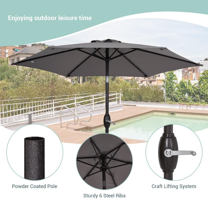 Bonosuki 7.5Ft Patio Market Umbrella Weather-Resistant Table Umbrella