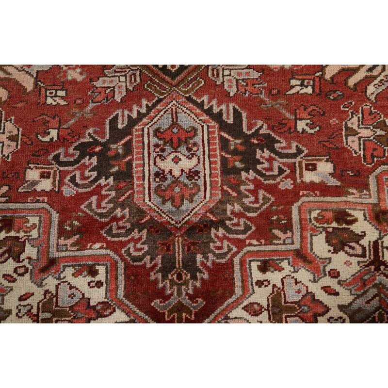 Vintage Traditional Geometric Persian Heriz Area Rug Wool Hand-knotted - 8'9" x 10'11"