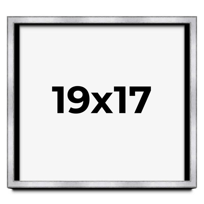 19x17 Shadow Box Frame Silver | 1.375 Inches Deep Real Wood