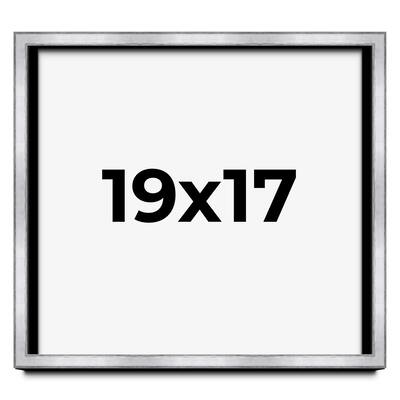 19x17 Shadow Box Frame Silver | 1.375 Inches Deep Real Wood