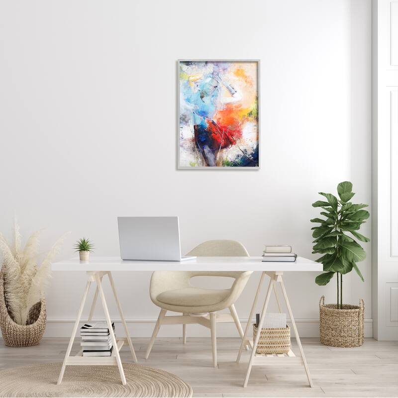Stupell Dancing Woman Abstract Expressive Painting Lively Rainbow Tones Framed Wall Art - Multi-Color