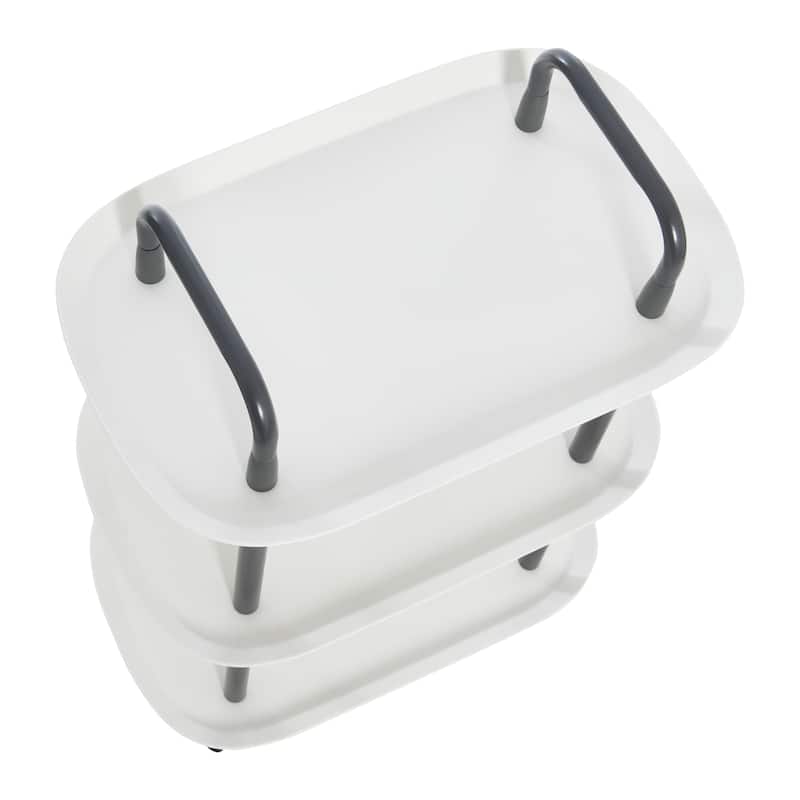 Plastic and Metal 3-Tier Trolley - N/A