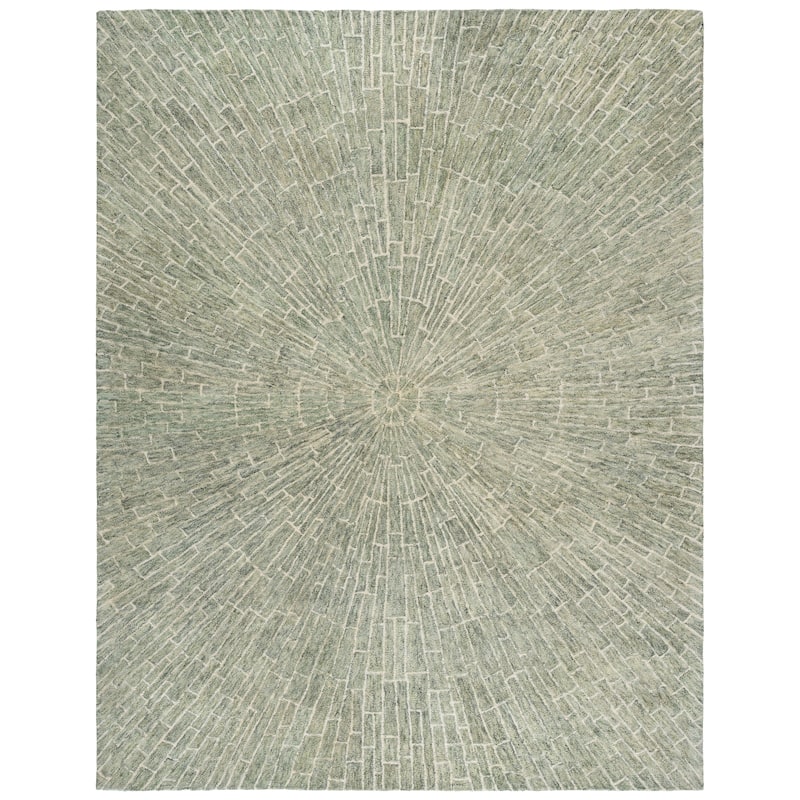 SAFAVIEH Handmade Marquee Bozdana Contemporary Wool Rug - 9' x 12' - Light Green/Beige