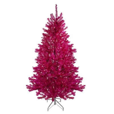 7' Metallic Artificial Tinsel Christmas Tree - Unlit