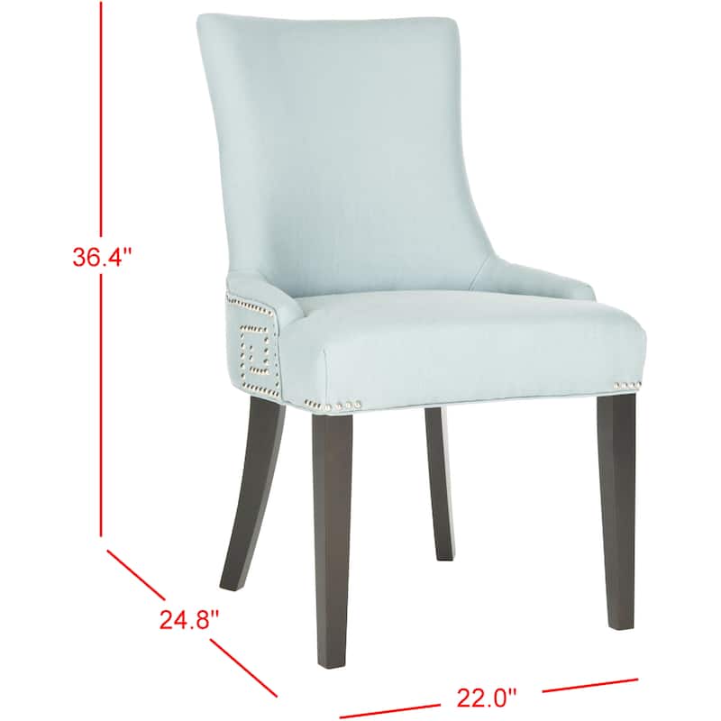 SAFAVIEH Louisa Taupe Linen Fabric Dining Chair (Set of 2) - 22.2" x 25.6" x 35.8" - 22"W x 26"D x 36"H