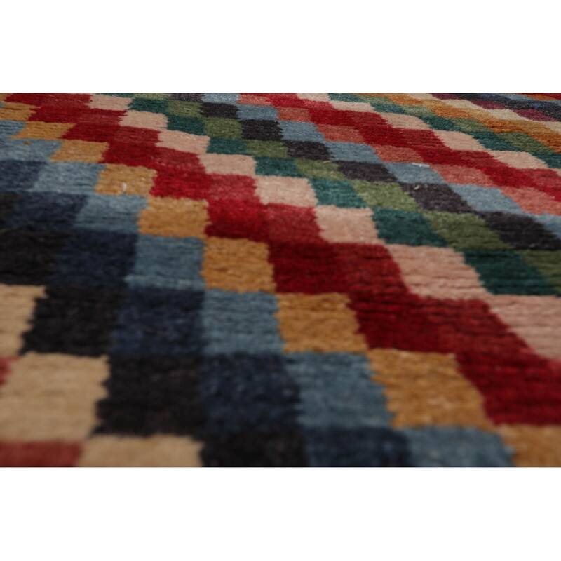 Hand Knotted Designer Red Tibetan 100% Wool Modern Oriental Area Rug - 2' 9'' x 12' 2''