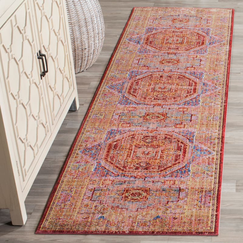 SAFAVIEH Valencia Liza Boho Oriental Distressed Rug - 2'3" x 8' Runner - Multi