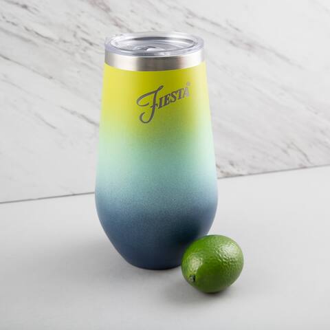 Fiesta Set of 2 Ombre 16 oz Insulated Wine Tumblers - Set of 2