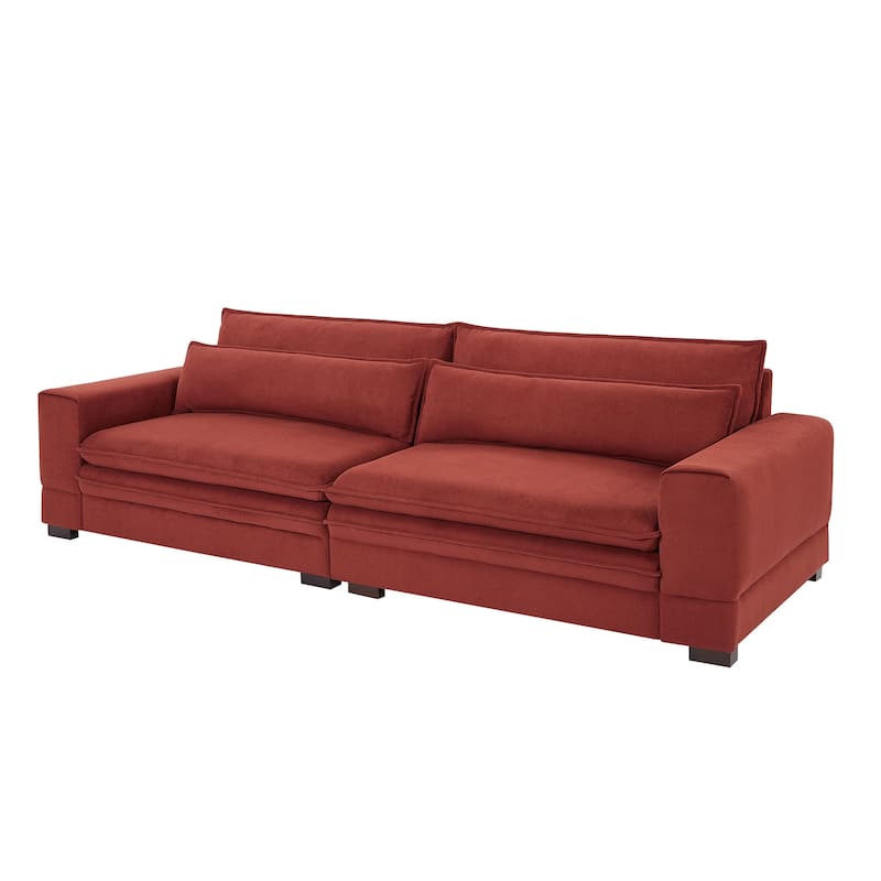 Loveseat Recliners Fabric Sofa Couches Wood Seat Base Straight Row Sofa ...