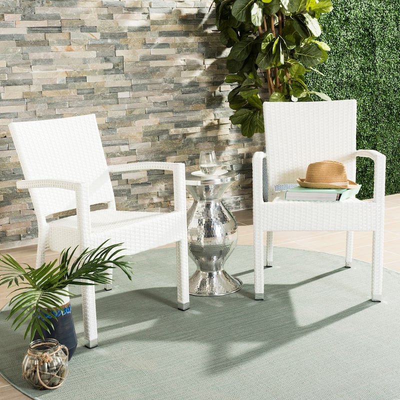 SAFAVIEH Outdoor Nautica Arm Chair (Set of 2) - 22W x 34D x 23H