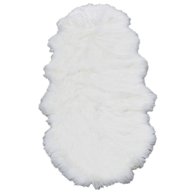 Walk on Me Faux Sheepskin Double Pelt Faux Fur Area Rug