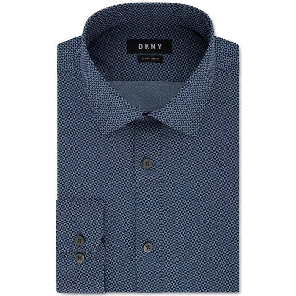 slim fit dress slacks Hairline Stripe Black Dress Shirt No Pocket / Standard Buttons main image 0