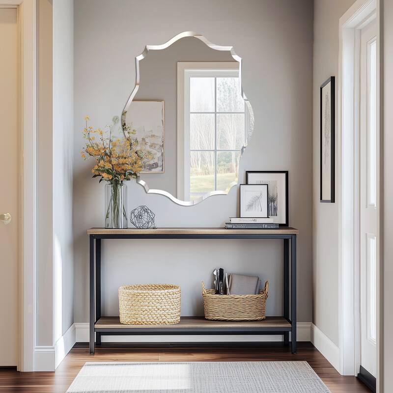 Frameless Bathroom Mirror Wall Mounted Modern Stylish Design with Contemporary Bevelled Edges