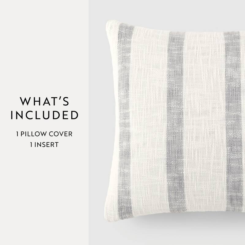 Yarn-Dyed Cotton Decor Throw Pillow in Awning Stripe
