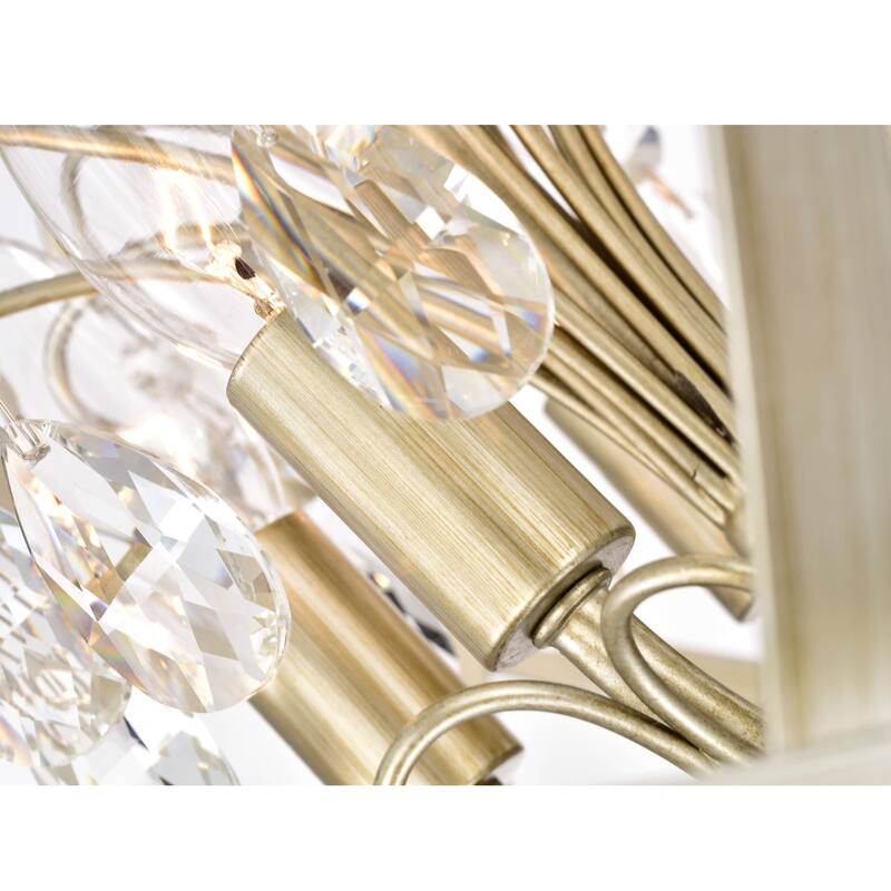 Benita Champagne Metal and Crystal Orb 5-light Chandelier