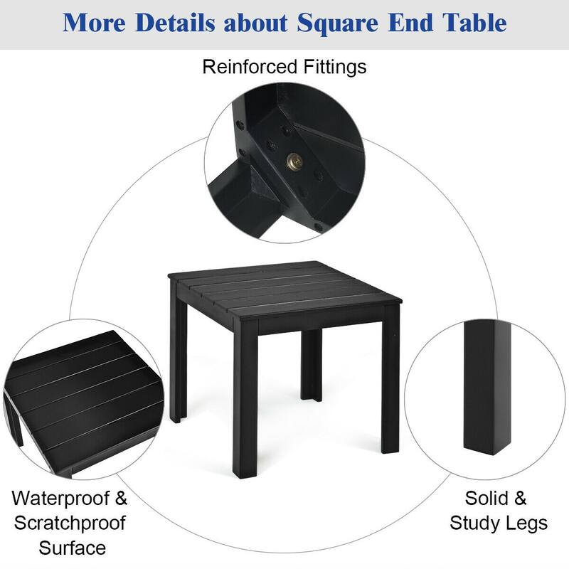 Gymax 2PCS Wooden Square Side End Table Patio Coffee Bistro Table - See Details