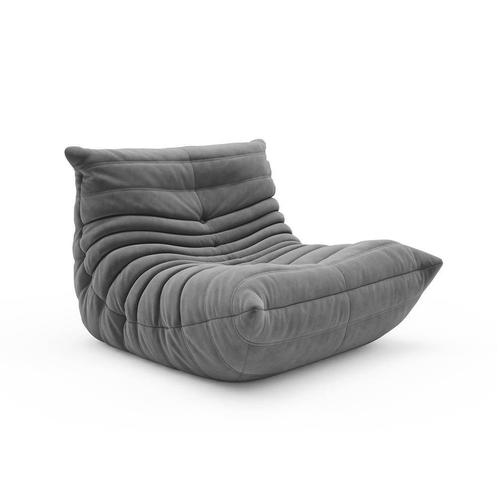 Suede Lazy Floor Accent Bean Bag Caterpillar Sofa for Living Room