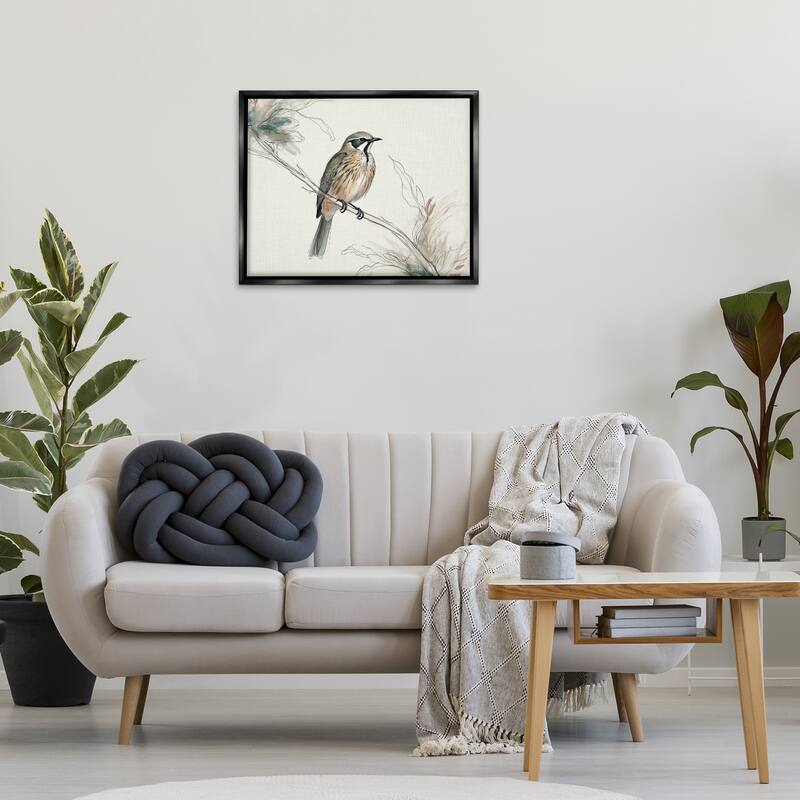 Stupell Illustrated Wildlife Bird Framed Floater Canvas Wall Art Design By LSR Creative Studio