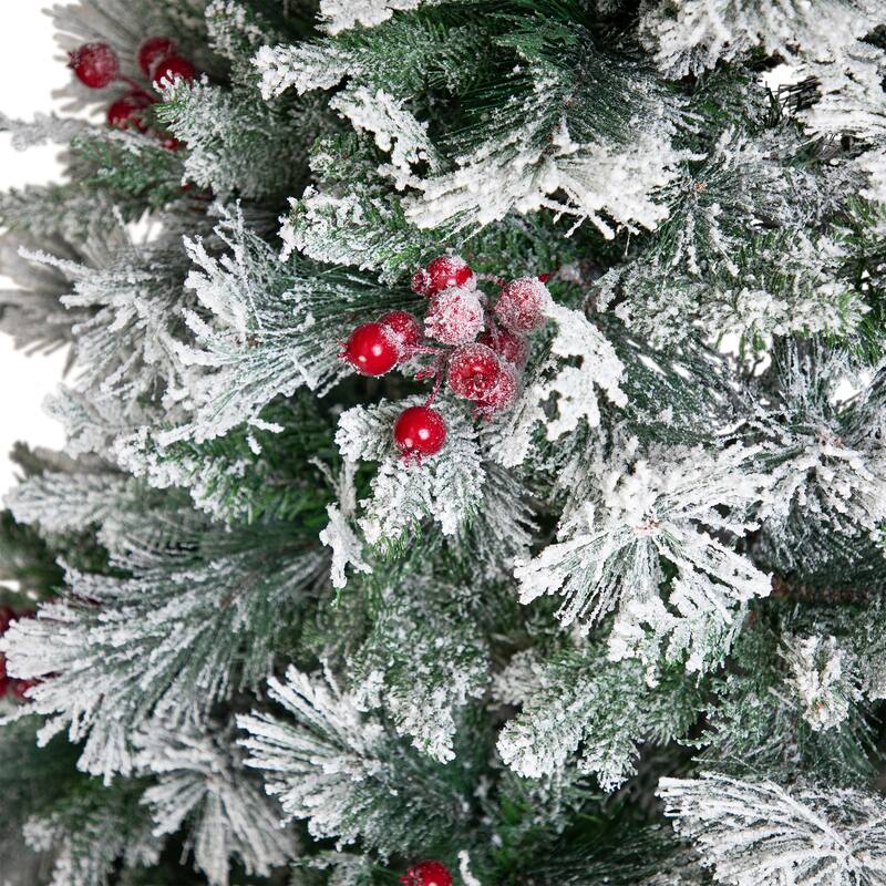 Real Touch™️ Heavily Flocked Whittaker Spruce Full Artificial Christmas Tree - 6.5' -Unlit - 6.5 Foot