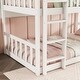 preview thumbnail 6 of 11, White Twin Size Triple Bunk Bed for Kids Bedroom, Rubber Wood Detachable Bunk Floor Bed Frame with Ladders & Guardrails