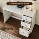 preview thumbnail 3 of 6, 48" White Computer Desk with 3 Drawers, Modern Writing Desk with Storage for Home Office or Study
