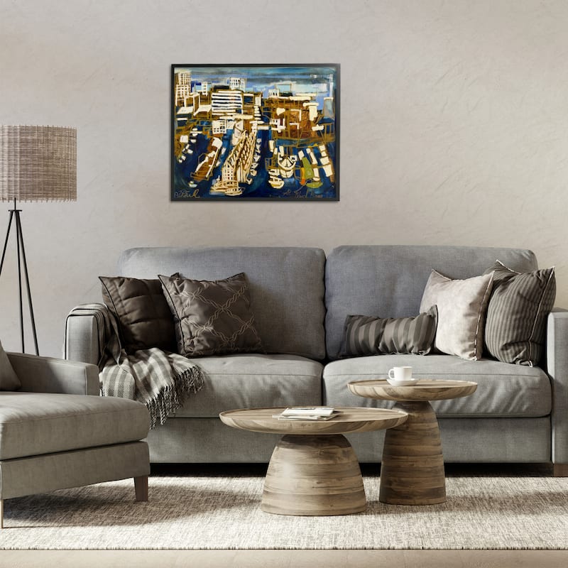 Stupell Bold Abstract Cityscape Framed Giclee Art Design By Erin McGee Ferrell