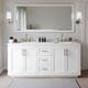 Option White / Giotto Quartz Top / Brushed Gold Hardware