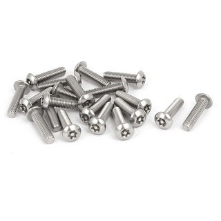 1/4-20 x 3 Machine Screw - Button Torx Head - T27 - Steel - Zinc - FT - UNC - USA - 100 Pk