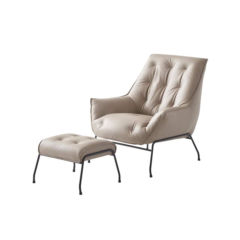 Dunnigan Tufted Accent Chair and Ottoman