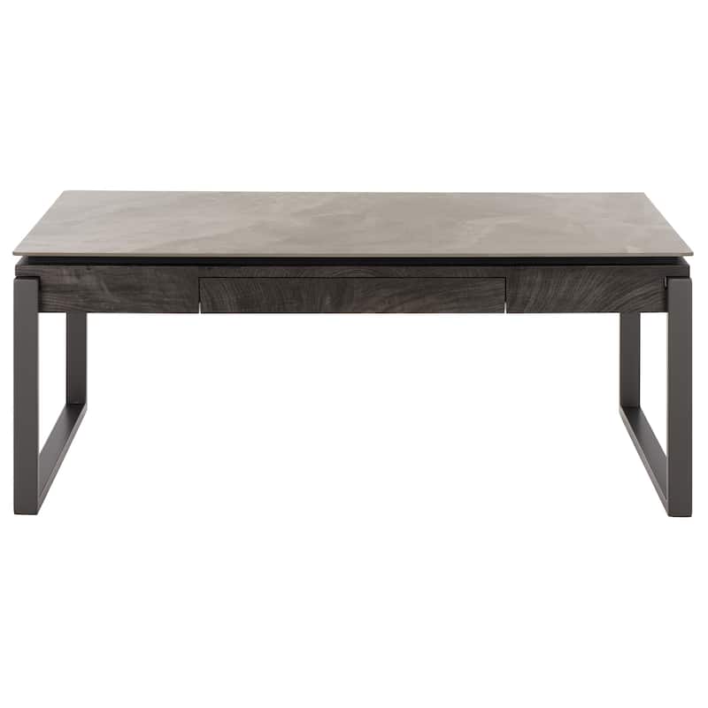 SEI Furniture Kota Coffee Table - 44"W x 25"D x 18"H - Grey/Black