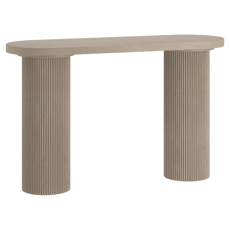 Isa 55" Wide Oval Fluted Console Table - 55" Wide - Alder White