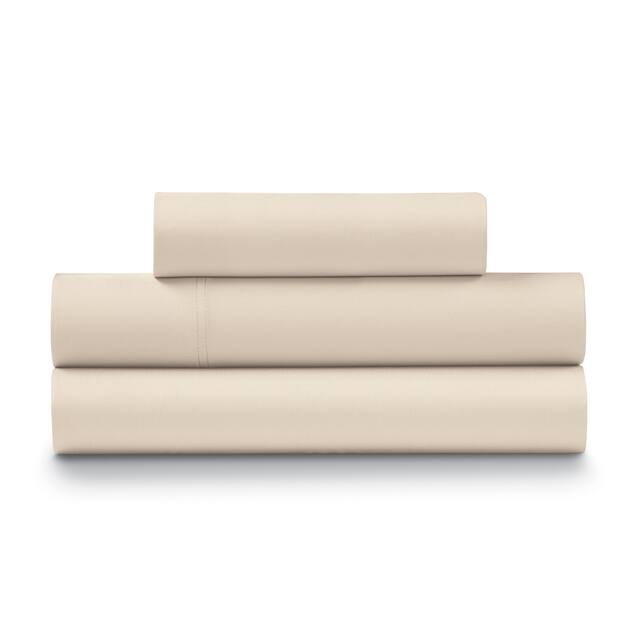 Ella Jayne Home Luxe Cotton Percale Crisp Cool 4-piece Bed Sheet Set - Sand - Twin