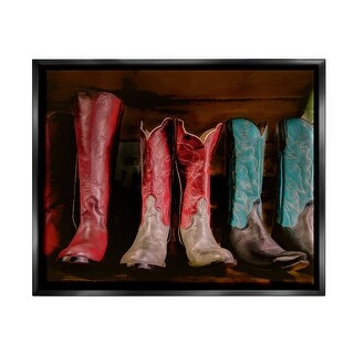 Stupell Cowgirl Boots Photography Framed Floater Canvas Wall Art Design ...