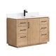preview thumbnail 9 of 138, San Single Bath Vanity with Composite Stone Top without Mirror 48in. - Fir Wood Brown