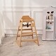 preview thumbnail 2 of 7, Wooden Double Solid Wood Feeding, Eat & Grow Portable High, Easy to Clean Baby Booster Chair in Natural Finish