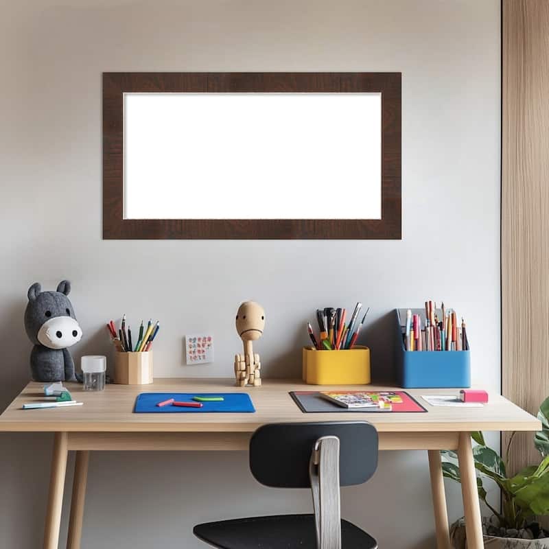 Amanti Art Wildwood Brown Narrow Framed Dry Erase Magnetic Board