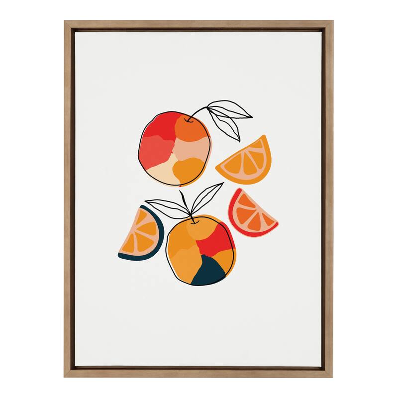 Kate and Laurel Sylvie Juicy Citrus Framed Canvas by Oris Eddu - 18x24 - Plastic - Gold