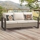 preview thumbnail 14 of 29, Cozywor Wicker Outdoor Patio Sofa Steel Frame with Beige Cushions