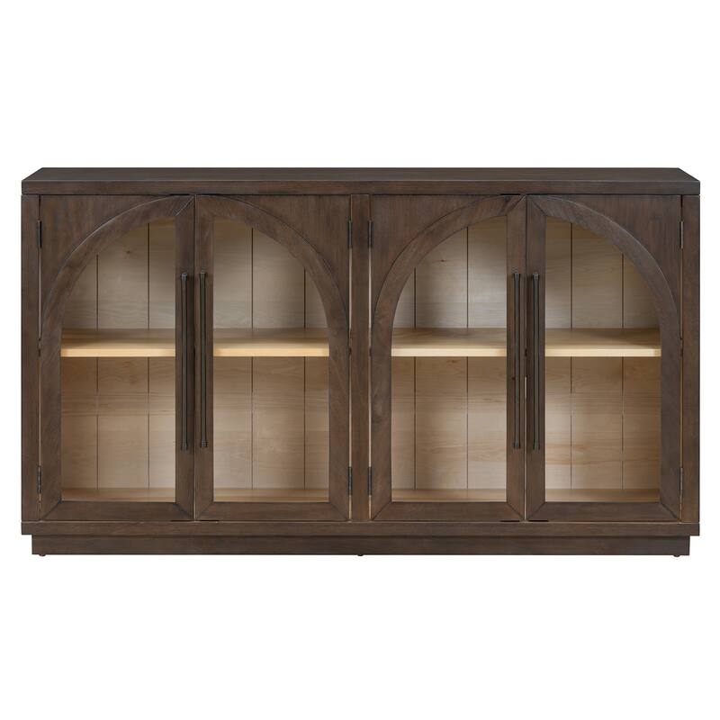 Sideboard with 4 Glass Doors and Adjustable Shelves