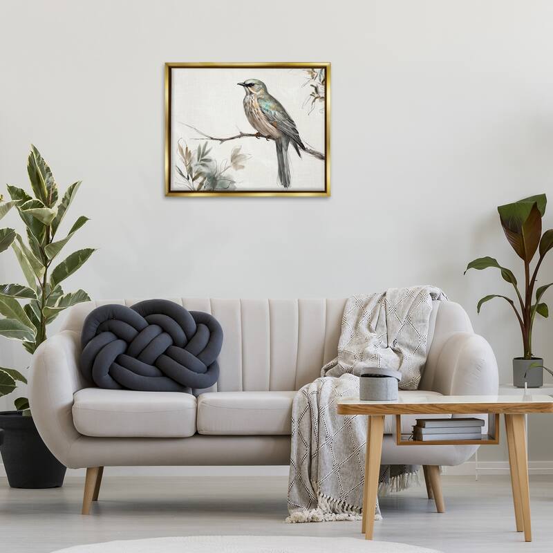 Stupell Stoic Bird Wildlife Study Framed Floater Canvas Wall Art Design By LSR Creative Studio