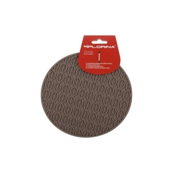 slide 2 of 2, 7" Round Trivet Durable Silicone BPA Free Florina by Amercook Brown