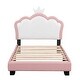 preview thumbnail 12 of 31, Upholstered Princess Bed with Crown Headboard
