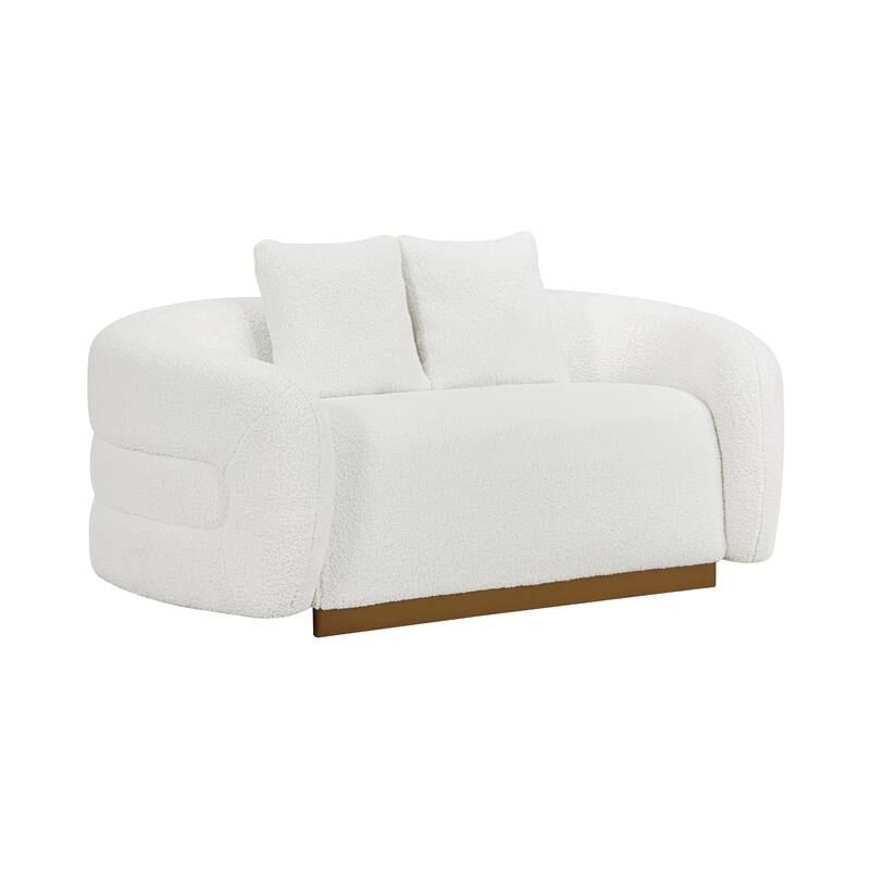 Selsey 2-Piece Sherpa Fabric Living Room Sofa Set